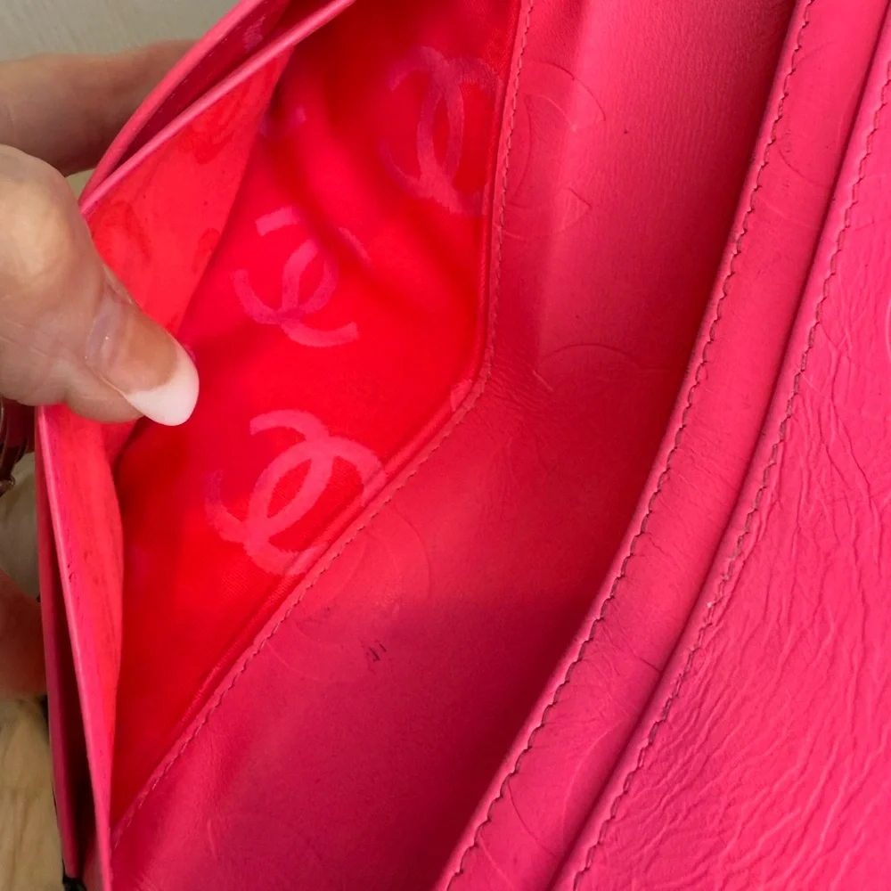 ❤️CHANEL LIGNE CAMBON BI-FOLD WALLET QUILTED BLACK LAMBSKIN - Picture 10 of 16